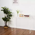 COZONY Table console moderne en acrylique, Table d'appoint étroite transparente, Accent compact pour entrée, Durable et légère, pour salon ou salle à manger