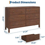 Commode COZONY 6/7 tiroirs pour chambre à coucher, commode en bois avec poignées en métal, commode de rangement pour salon et meuble TV