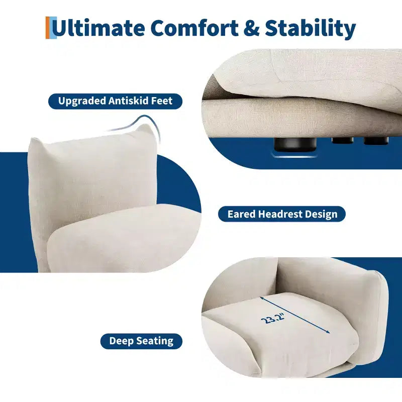 COZONY Canapé modulable en tissu chenille, canapé 2 places Cloud avec éponge haute résilience, canapé sans armature pour petit espace, appartement, salon