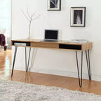 Bureaux d'ordinateur en bois d'acacia marron de 73,66 cm de haut avec tiroir de classement HomeStock