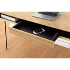 Bureaux d'ordinateur en bois d'acacia marron de 73,66 cm de haut avec tiroir de classement HomeStock