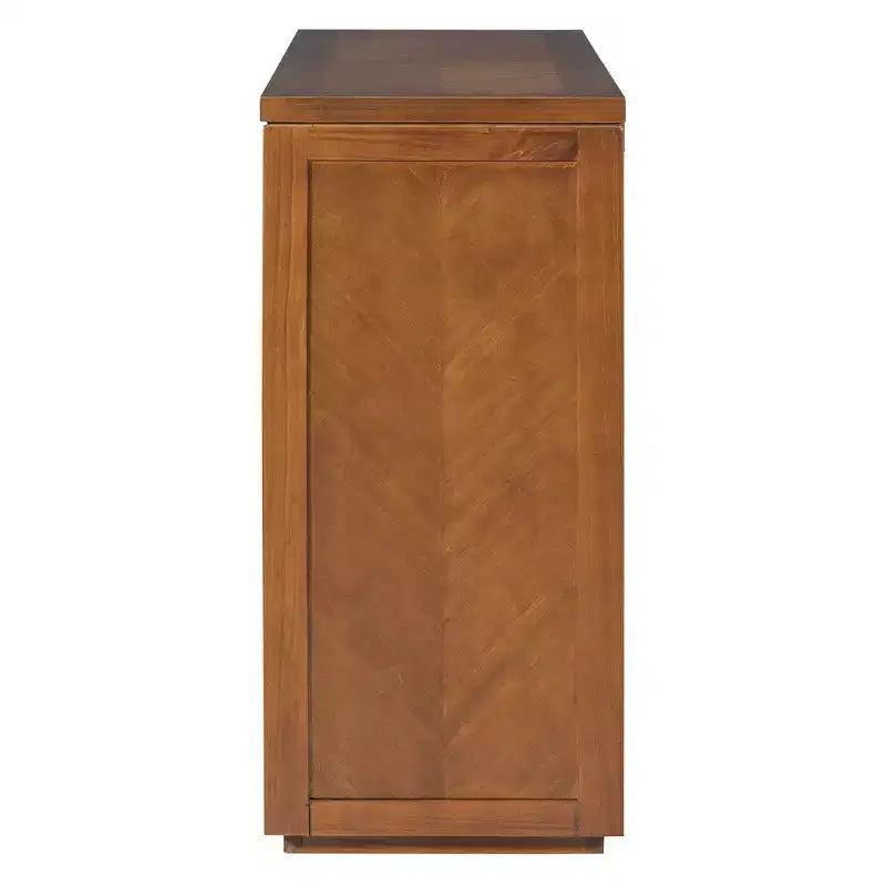 Console rustique avec rangement, table d'entrée de style fermier avec tiroirs et étagère ouverte, table de canapé vintage en bois pour couloir