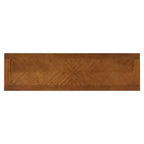 Console rustique avec rangement, table d'entrée de style fermier avec tiroirs et étagère ouverte, table de canapé vintage en bois pour couloir