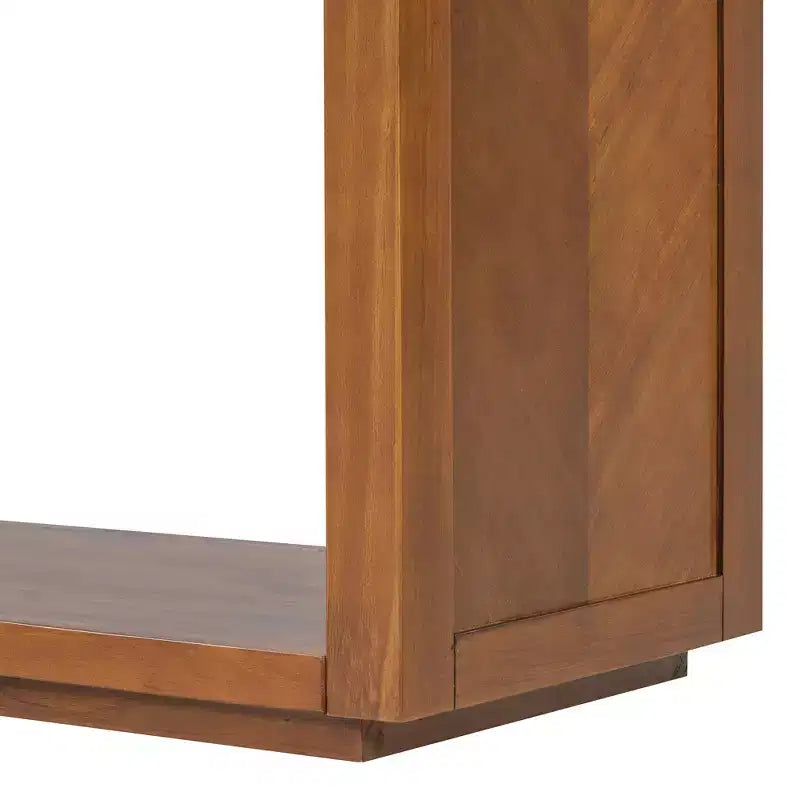 Console rustique avec rangement, table d'entrée de style fermier avec tiroirs et étagère ouverte, table de canapé vintage en bois pour couloir