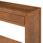 Console rustique avec rangement, table d'entrée de style fermier avec tiroirs et étagère ouverte, table de canapé vintage en bois pour couloir