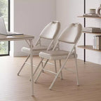 Lot de 4 chaises pliantes noires, ensemble de 4 chaises pliantes avec assise rembourrée, chaises de salle à manger pliantes en tissu coton-lin pour invités, cuisine, bureau