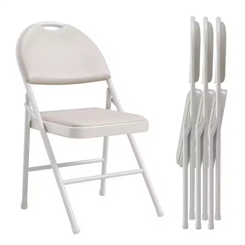 4 Pack Black Folding Chairs,Folding Chairs Set of 4 with Padded Seats, Cotton Linen Fabric Foldable Dining Chairs for Guests Kitchen Office