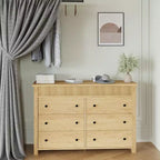 Commode 6 tiroirs COZONY avec motif cannelé, meuble de rangement moderne en bois pour chambre à coucher, salon et entrée