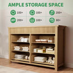 Commode 6 tiroirs COZONY avec motif cannelé, meuble de rangement moderne en bois pour chambre à coucher, salon et entrée