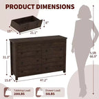Commode 6 tiroirs COZONY avec motif cannelé, meuble de rangement moderne en bois pour chambre à coucher, salon et entrée