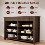 Commode 6 tiroirs COZONY avec motif cannelé, meuble de rangement moderne en bois pour chambre à coucher, salon et entrée