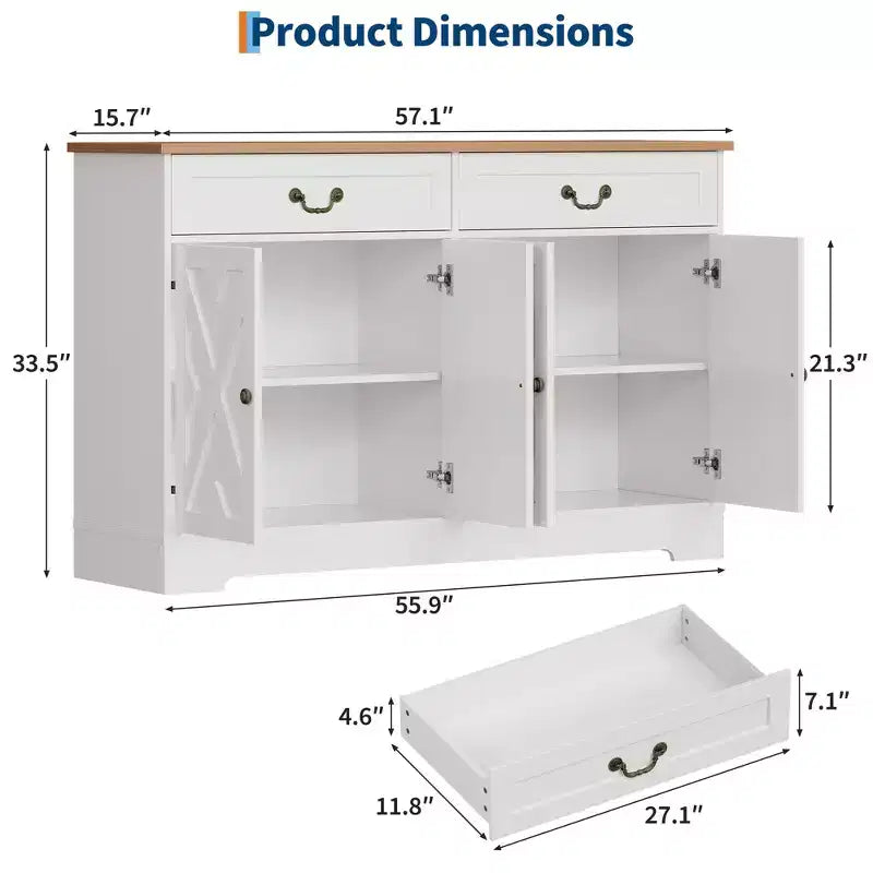 Buffet de rangement de cuisine, Grand meuble de rangement de cuisine, Organisateur de bar à café de salle à manger,