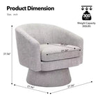 COZONY 28 Fauteuil d'appoint pivotant en velours avec ottoman, rotation à 360°, support ergonomique, fauteuil moderne à accoudoirs ronds pour salon, chambre à coucher
