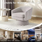 COZONY 28 Fauteuil d'appoint pivotant en velours avec ottoman, rotation à 360°, support ergonomique, fauteuil moderne à accoudoirs ronds pour salon, chambre à coucher