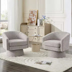 COZONY 28 Fauteuil d'appoint pivotant en velours avec ottoman, rotation à 360°, support ergonomique, fauteuil moderne à accoudoirs ronds pour salon, chambre à coucher
