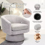 COZONY 28 Fauteuil d'appoint pivotant en velours avec ottoman, rotation à 360°, support ergonomique, fauteuil moderne à accoudoirs ronds pour salon, chambre à coucher