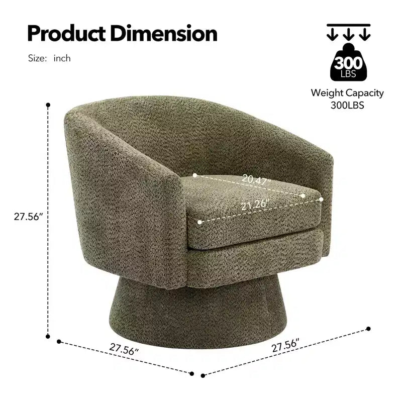 COZONY 28 Fauteuil d'appoint pivotant en velours avec ottoman, rotation à 360°, support ergonomique, fauteuil moderne à accoudoirs ronds pour salon, chambre à coucher