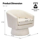 COZONY 28 Fauteuil d'appoint pivotant en velours avec ottoman, rotation à 360°, support ergonomique, fauteuil moderne à accoudoirs ronds pour salon, chambre à coucher
