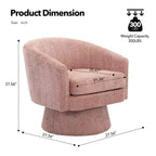 COZONY 28 Fauteuil d'appoint pivotant en velours avec ottoman, rotation à 360°, support ergonomique, fauteuil moderne à accoudoirs ronds pour salon, chambre à coucher