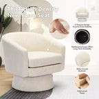 COZONY 28 Fauteuil d'appoint pivotant en velours avec ottoman, rotation à 360°, support ergonomique, fauteuil moderne à accoudoirs ronds pour salon, chambre à coucher
