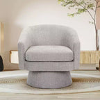 COZONY 28 Fauteuil d'appoint pivotant en velours avec ottoman, rotation à 360°, support ergonomique, fauteuil moderne à accoudoirs ronds pour salon, chambre à coucher