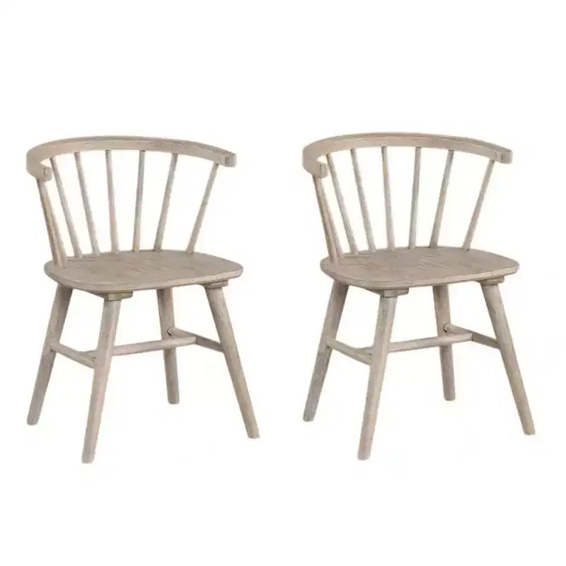 Lot de 2 chaises de salle à manger Royal Hampton, dossier à barreaux et pieds Shaker, bois noir