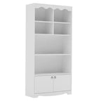 Modern Freestanding Display Shelf,Tall 63 Inch Wood Bookcase With 2 Cabinets,5-Tier Book Shelf Storage Organizer for Bedroom, Living Room, Office