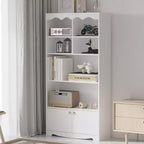 Étagère de présentation autoportante moderne, bibliothèque haute de 160 cm avec 2 armoires, étagère de rangement à 5 niveaux pour chambre à coucher, salon, bureau