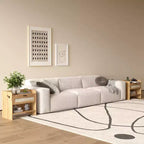 COZONY Table de Chevet en Rotin avec Station de Charge Type-C, Table de Chevet Bohème avec Tiroir et Compartiment Ouvert pour Chambre à Coucher
