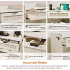 COZONY Table de Chevet en Rotin avec Station de Charge Type-C, Table de Chevet Bohème avec Tiroir et Compartiment Ouvert pour Chambre à Coucher