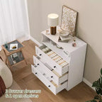 Petite commode pour placard de chambre à coucher, avec 3 tiroirs, en bois, avec station de recharge et lumières LED, pour salon