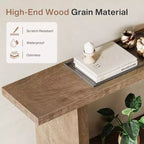 Console Lantine de 180 cm de long pour entrée, table de canapé en bois à placer derrière un canapé, pour salon, couloir, foyer, couleur bois clair
