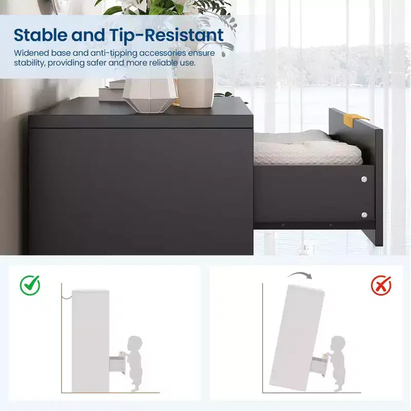 Commode cannelée pour chambre à coucher avec 4 tiroirs, commode moderne de 98 cm de haut avec poignées en métal doré, commode large pour couloir, placard