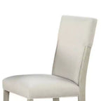 Lot de 2 chaises de salle à manger Royal Hampton, bois massif marron naturel, tissu blanc doux