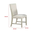 Lot de 2 chaises de salle à manger Royal Hampton, bois massif marron naturel, tissu blanc doux