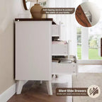 Commode à 6 tiroirs pour chambre à coucher, commode large de 120 cm avec profil incurvé