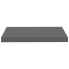 Lot de 2 étagères murales en MDF alvéolé gris brillant, métal