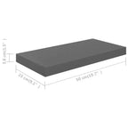 Lot de 2 étagères murales en MDF alvéolé gris brillant, métal