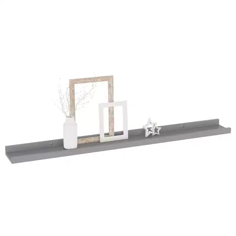 Étagère murale, lot de 4, gris, MDF, 80x9x3 cm, montage mural
