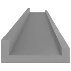 Étagère murale, lot de 4, gris, MDF, 80x9x3 cm, montage mural