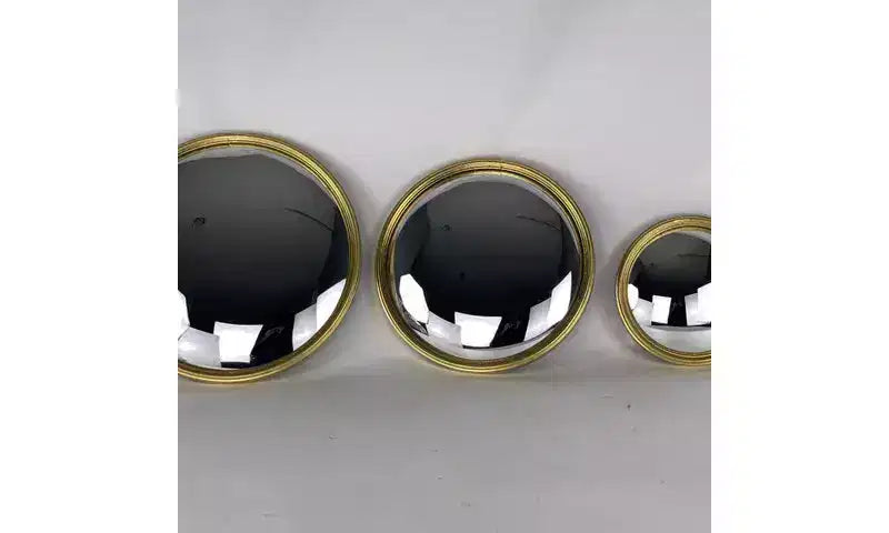 Slickblue Miroir Convexe Bull Cadre Métal Feuille d'Or Miroir Décoratif Mural ou à Poser - Très Petit/Petit