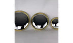 Slickblue Miroir Convexe Bull Cadre Métal Feuille d'Or Miroir Décoratif Mural ou à Poser - Très Petit/Petit