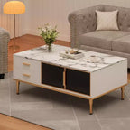 Table basse cannelée moderne, Table basse pour salon, Petite table basse cannelée