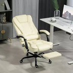 Fauteuil de bureau massant 7 points avec dossier haut, support lombaire et repose-pieds