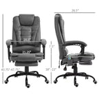 Fauteuil de bureau massant 7 points avec dossier haut, support lombaire et repose-pieds