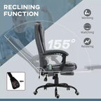 Fauteuil de bureau massant 7 points avec dossier haut, support lombaire et repose-pieds