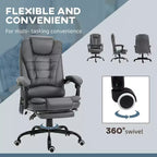 Fauteuil de bureau massant 7 points avec dossier haut, support lombaire et repose-pieds