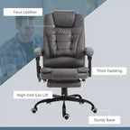 Fauteuil de bureau massant 7 points avec dossier haut, support lombaire et repose-pieds
