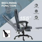 Fauteuil de bureau massant 7 points avec dossier haut, support lombaire et repose-pieds