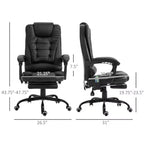 Fauteuil de bureau massant 7 points avec dossier haut, support lombaire et repose-pieds